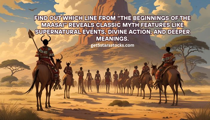 which excerpt from "the beginnings of the maasai” is the best example of a feature found in myths?